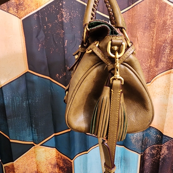 Dooney & Bourke Florentine Leather Satchel In Olive Green - Picture 3 of 13